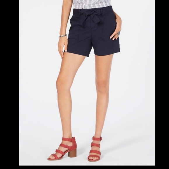 Style & Co Cotton Tie Waist Shorts size 4 - Picture 4 of 16